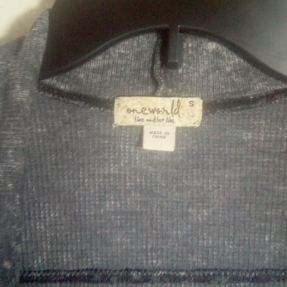 One World Acid Wash Bling Thermal Open Cardigan - Picture 8 of 16